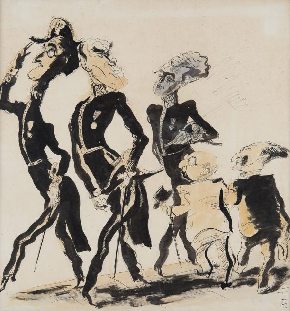 Skamandryci w karykaturze Feliksa Topolskiego, 1932 